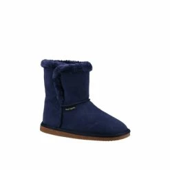 Hush Puppies Navy &apos;Ashleigh&apos; Suede Slipper Bootie For Female