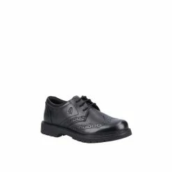 Hush Puppies Black &apos;Sally&apos; Senior Leather Shoe For Female