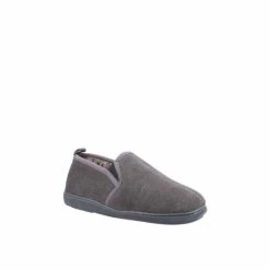 Hush Puppies Grey &apos;Arnold&apos; Suede Slipper For Male