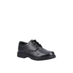 Hush Puppies Black &apos;Polly&apos; Junior Leather School Shoe For Female