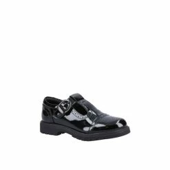 Hush Puppies Black &apos;Paloma&apos; Junior Patent Leather School Shoe For Female
