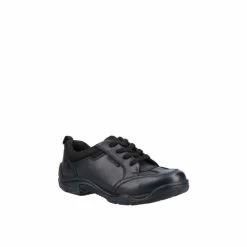 Hush Puppies Black &apos;Alvin&apos; Senior Leather School Shoe For Male